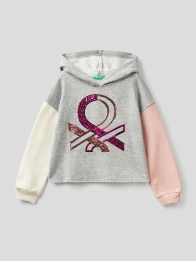 Kids' Benetton Warm Hoodie Grey | NZ720192