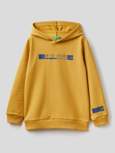 Kids' Benetton Warm Hoodie Mustard | NZ922858