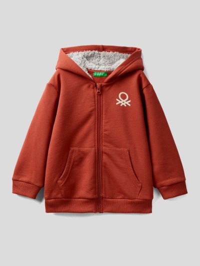 Kids' Benetton Warm Lined Hood Hoodie Red | NZ398182