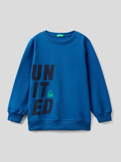Kids' Benetton Warm Logo Sweatshirt Bright Blue | NZ911904