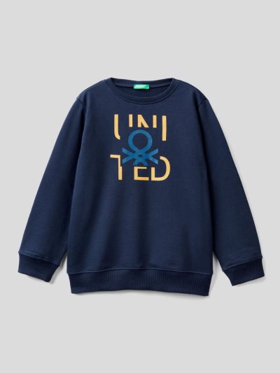 Kids' Benetton Warm Logo Sweatshirt Dark Blue | NZ982998