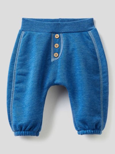 Kids' Benetton Warm Marl Fabric Trousers Bright Blue | NZ661794