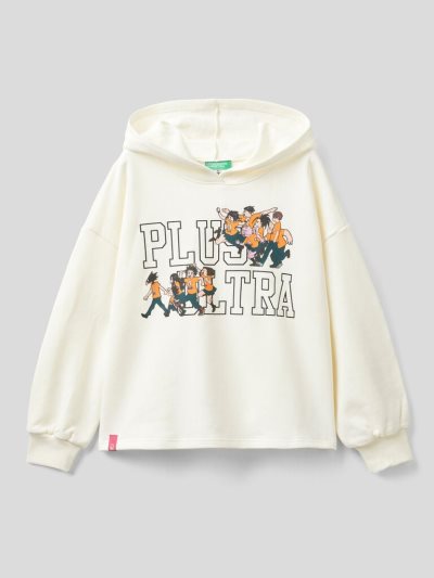 Kids' Benetton Warm "My Hero Academia" Hoodie Creamy White | NZ491440