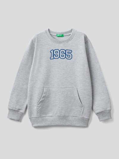 Kids' Benetton Warm Print Sweatshirt Grey | NZ309615
