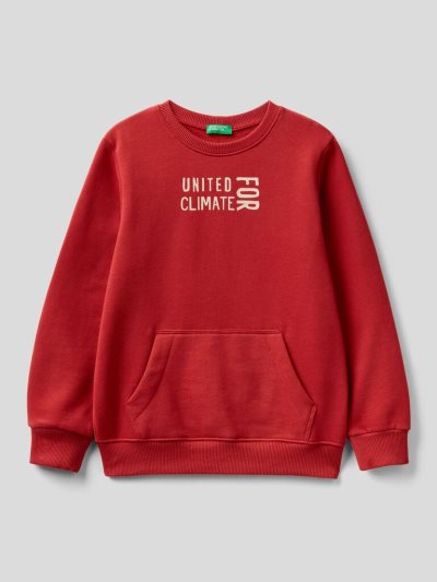Kids' Benetton Warm Print Sweatshirt Red | NZ511907