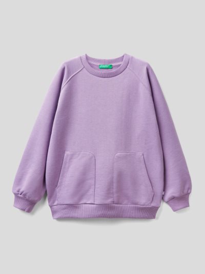 Kids' Benetton Warm Raglan Sleeves Sweatshirt Lilac | NZ552128