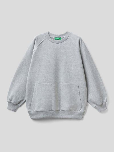 Kids' Benetton Warm Raglan Sleeves Sweatshirt Grey | NZ593965
