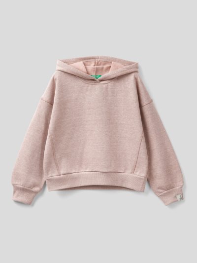 Kids' Benetton Warm Recycled Fabric Hoodie Soft Pink | NZ286769