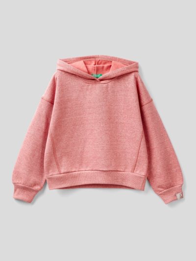 Kids' Benetton Warm Recycled Fabric Hoodie Pink | NZ559185