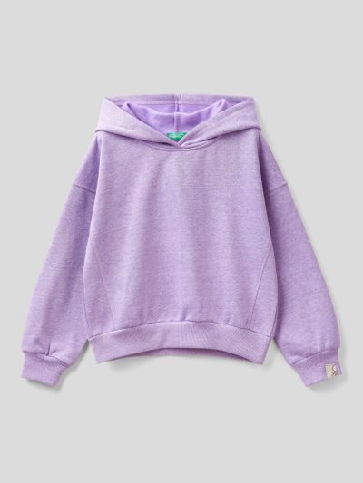 Kids' Benetton Warm Recycled Fabric Hoodie Lilac | NZ713730