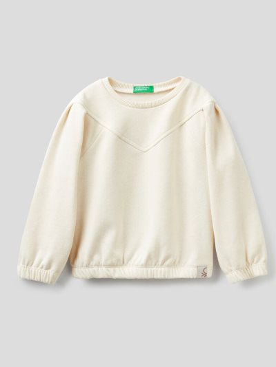 Kids' Benetton Warm Recycled Fabric Sweatshirt Beige | NZ362904