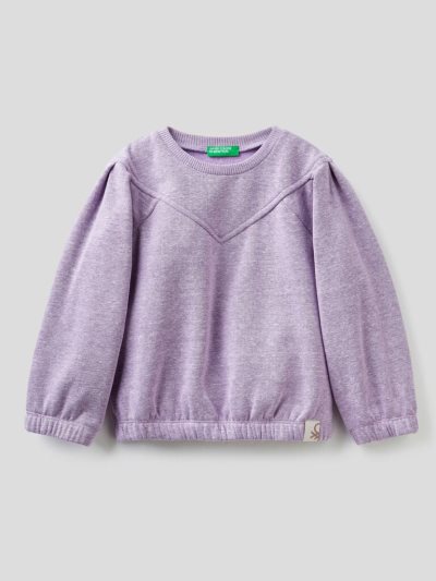 Kids' Benetton Warm Recycled Fabric Sweatshirt Lilac | NZ692957
