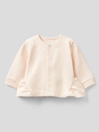 Kids' Benetton Warm Ruffles Hoodie Creamy White | NZ116001
