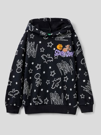 Kids' Benetton Warm Scooby-doo Hoodie Black | NZ305639
