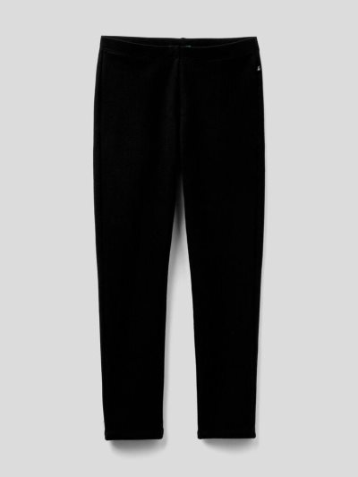 Kids' Benetton Warm Stretch Jersey Leggings Black | NZ778671