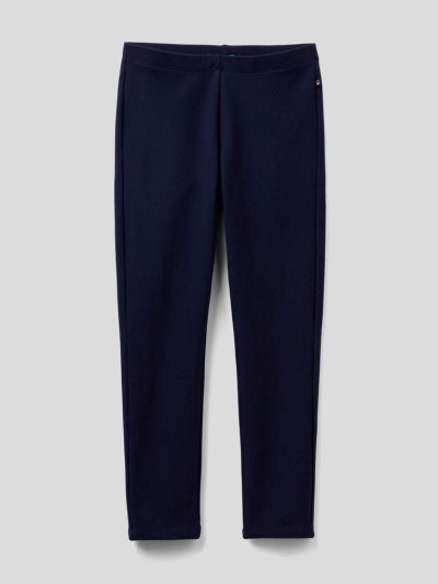 Kids' Benetton Warm Stretch Jersey Leggings Dark Blue | NZ839515
