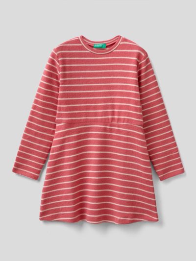 Kids' Benetton Warm Striped Dress Mauve | NZ188293