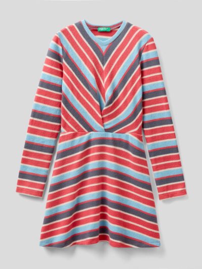 Kids' Benetton Warm Striped Dress Red | NZ338661