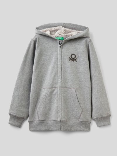 Kids' Benetton Warm Zip Hoodie Dark Grey | NZ727297