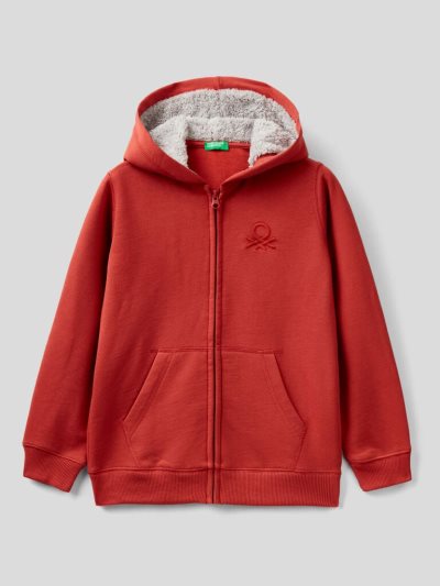 Kids' Benetton Warm Zip Hoodie Red | NZ238337