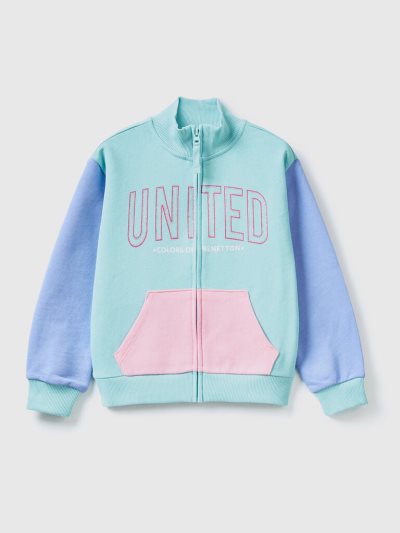 Kids' Benetton Zip And Collar Sweatshirt Multi-color | NZ441707