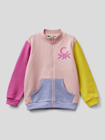 Kids' Benetton Zip Organic Cotton Sweatshirt Multi-color | NZ421410