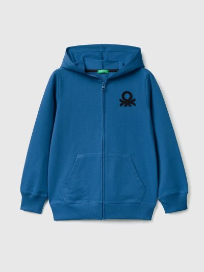Kids' Benetton Zip-up Hoodie Bright Blue | NZ607835