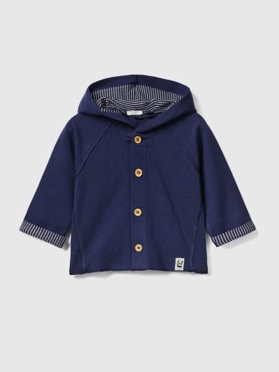 Kids' Benetton Zip-up Hoodie Dark Blue | NZ323453