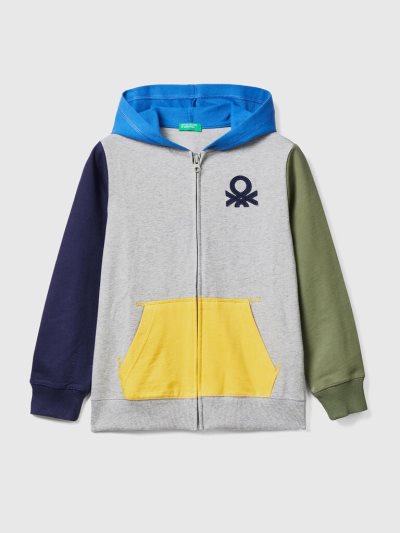 Kids' Benetton Zip-up Hoodie Multi-color | NZ728854