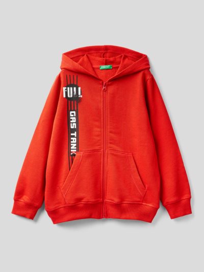 Kids' Benetton Zip-up Hoodie Red | NZ196724