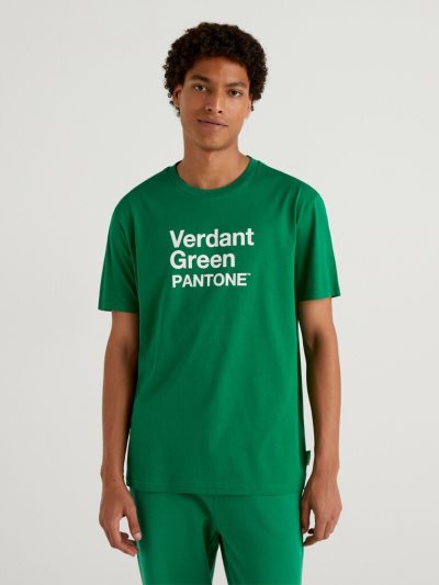 Men's Benetton Benettonxpantone™ Short Sleeve T-shirts Green | NZ942998
