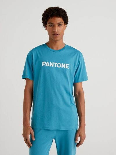 Men's Benetton Benettonxpantone™ Short Sleeve T-shirts Light Blue | NZ956306