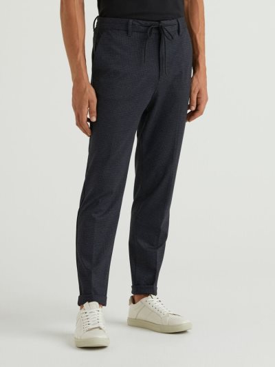 Men's Benetton Carrot Fit Drawstring Chinos Dark Grey | NZ130855