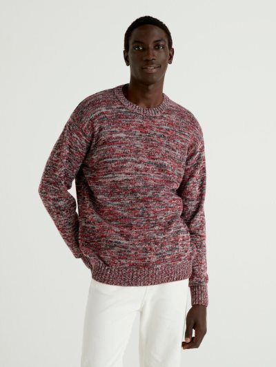 Men's Benetton Cashmere Blend Crew Neck Sweaters Multicolor | NZ309387