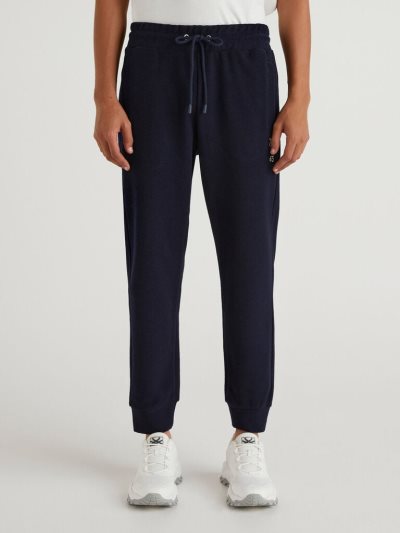 Men's Benetton College-style Sweat Joggers Dark Blue | NZ486346