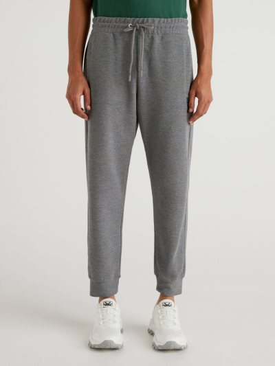 Men's Benetton College-style Sweat Joggers Dark Grey | NZ820916