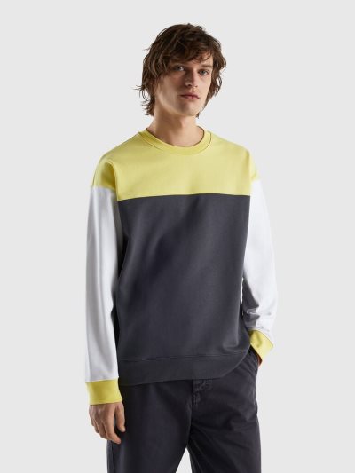 Men's Benetton Color Block Sweatshirt Multi-color | NZ494896