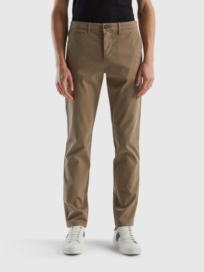 Men's Benetton Dove Gray Slim Fit Chinos Dove Grey | NZ924907