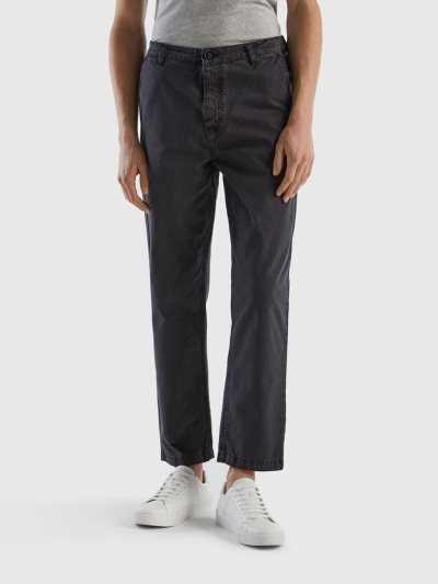 Men's Benetton Dropped Crotch Chinos Dark Grey | NZ992607