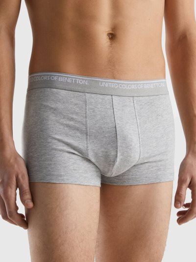 Men's Benetton Fitted Organic Cotton Boxers Light Grey | NZ600539
