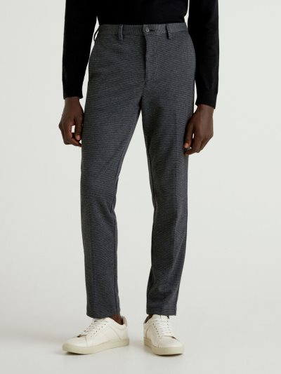 Men's Benetton Flowy Slim Fit Chinos Grey | NZ102396