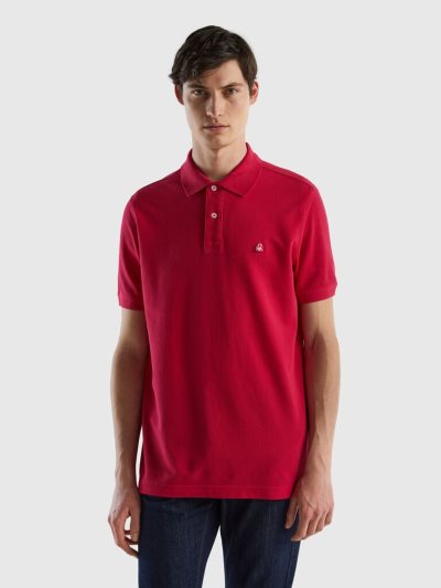 Men's Benetton Fuchsia Regular Fit Short Sleeve Polos Fuchsia | NZ370792