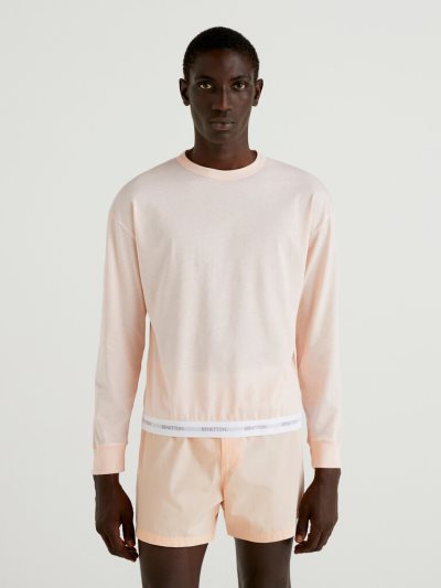 Men's Benetton Logoed Elastic Sweatshirt Pink | NZ989038