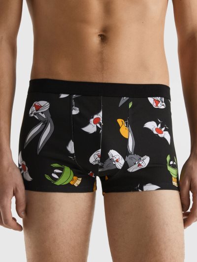 Men's Benetton Looney Tunes Boxers Black | NZ012557