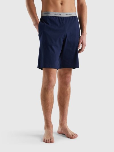 Men's Benetton Pure Cotton Bermudas Dark Blue | NZ051213
