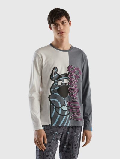 Men's Benetton Scooby-doo Warm Cotton Tops Creamy White | NZ104613