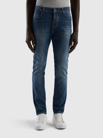 Men's Benetton Skinny Fit Jeans Blue | NZ123629