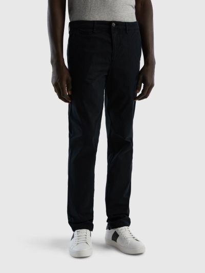Men's Benetton Slim Fit Chino Chinos Black | NZ828666