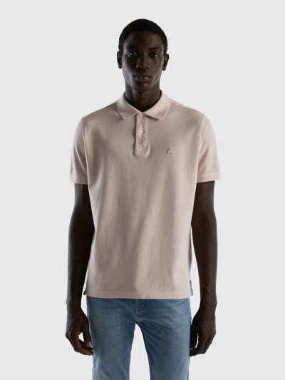 Men's Benetton Soft Regular Fit Short Sleeve Polos Soft Pink | NZ828858