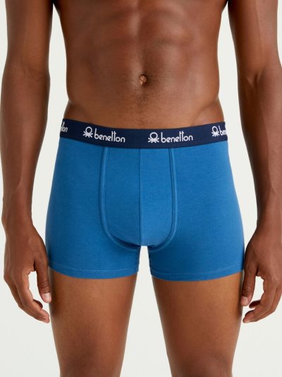 Men's Benetton Stretch Organic Cotton Boxers Bright Blue | NZ244643